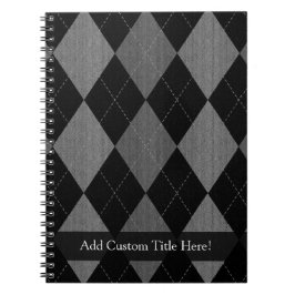 Caderno Espiral Argyle Cinza de carvão preto