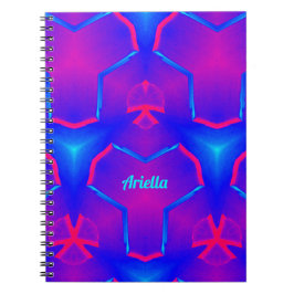 Caderno Espiral ARIELLA ~ Fluoro Azul e Rosa