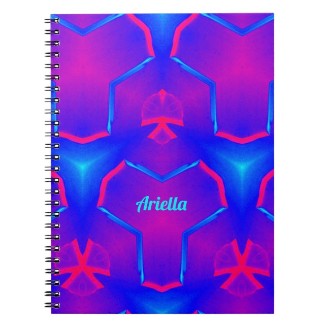 Caderno Espiral ARIELLA ~ Fluoro Azul e Rosa (Frente)