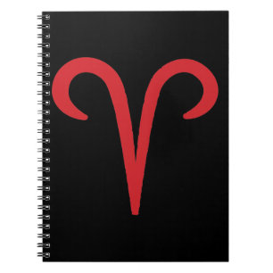 Caderno Espiral ÁRIES Astrologia Zodíaco Vermelho Março Abril Aniv