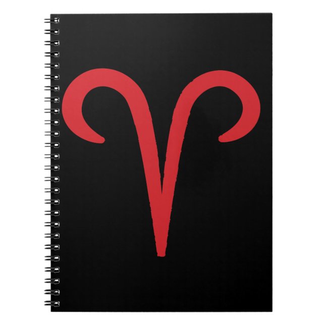 Caderno Espiral ÁRIES Astrologia Zodíaco Vermelho Março Abril Aniv (Frente)