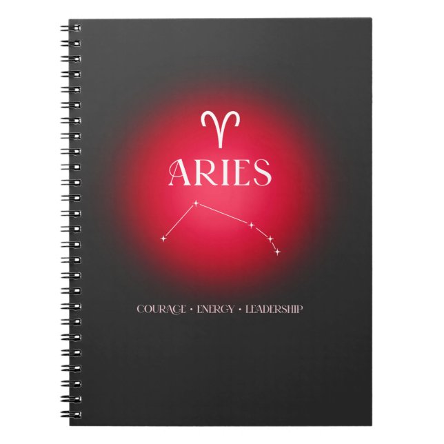 Caderno Espiral Aries aura  dark version (Frente)