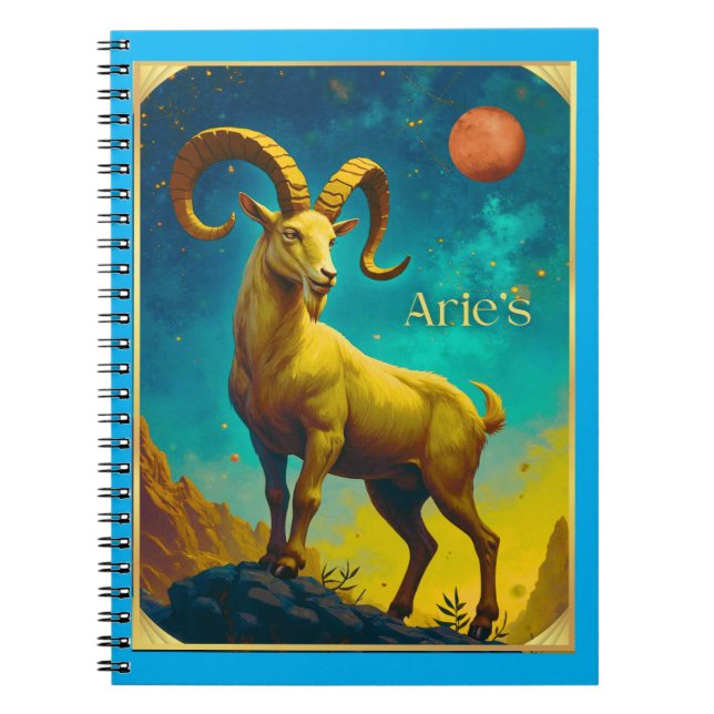 Caderno Espiral Aries the Ram Zodiac Sign (Frente)
