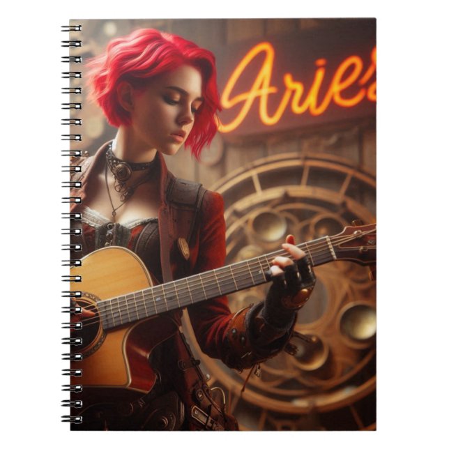 Caderno Espiral Aries Zodiac Musical Guitar (Frente)