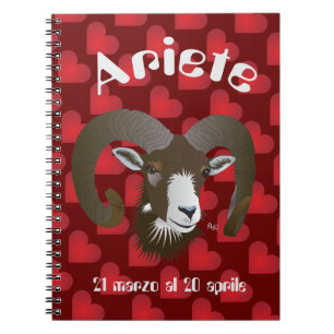 Caderno Espiral Ariete 21 al marzo 20 Taccuino Aprile