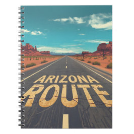 Caderno Espiral Arizona Route Desert Road Graphic Art
