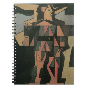 Caderno Espiral Arlequim por Juan Gris, Arte Cubista Vintage