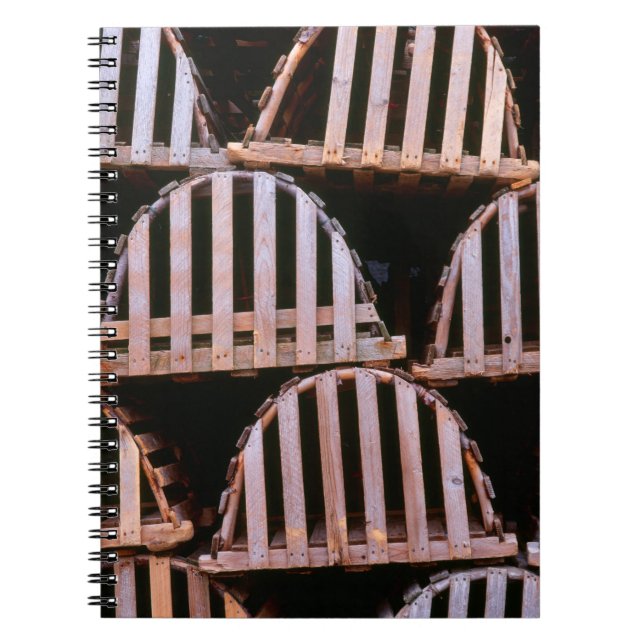 Caderno Espiral Armadadilhas de Lagosta de Madeira Horizontal (Frente)
