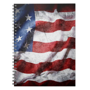Caderno Espiral Armadilha de bandeira americana.