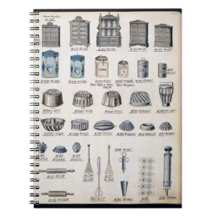 Caderno Espiral Armazenamento e utensílios da cozinha de um