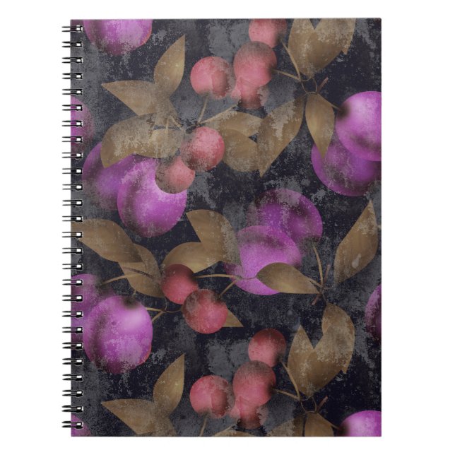 Caderno Espiral Aromas frutas, de ameixa, de cereja (Frente)