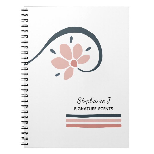Caderno Espiral Aromaterapia de Óleos Essenciais Trendy Floral (Frente)