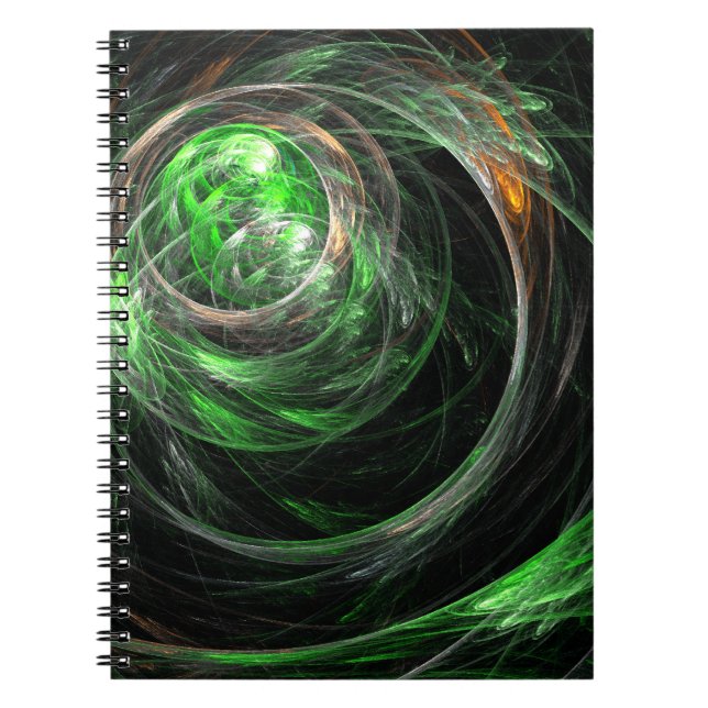 Caderno Espiral Around the World Green Abstract Art Notebook (Frente)