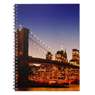 Caderno Espiral Arquitectura da cidade de New York com a ponte