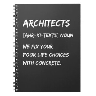 Caderno Espiral Arquitetos Corrigem Más Escolhas Com Camiseta de C