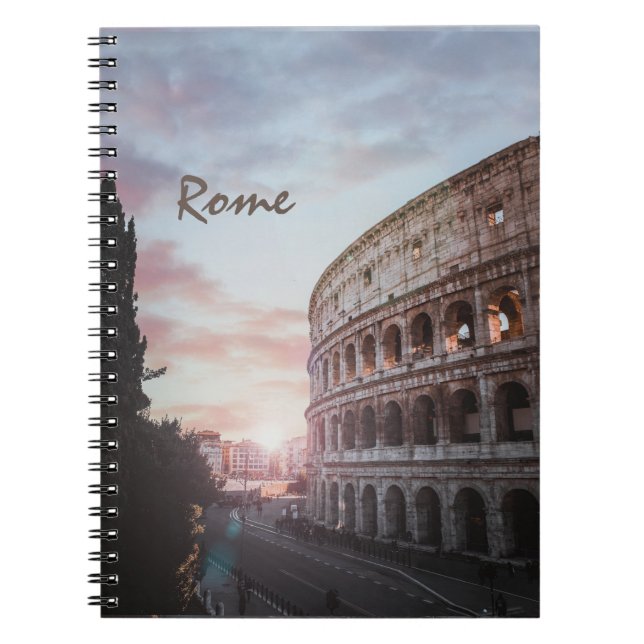 Caderno Espiral Arquitetura Antiga de Roma - paisagem solar (Frente)