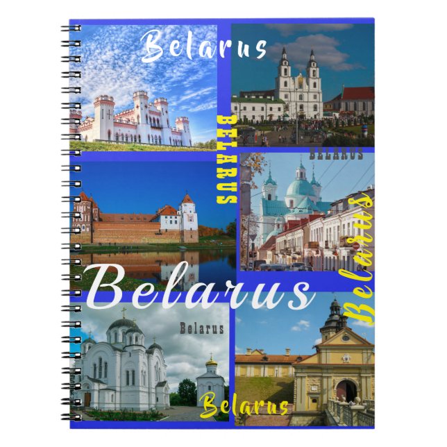 Caderno Espiral Arquitetura do Castelo de Belarus Minsk Grodno Mir (Frente)