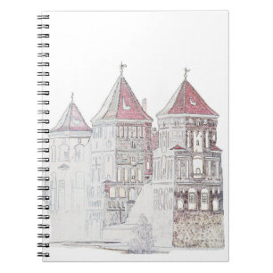 Caderno Espiral Arquitetura do Castelo de Belarus Mir