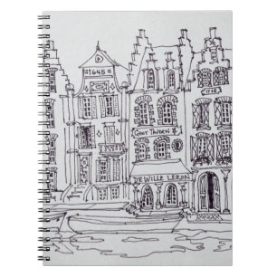 Caderno Espiral Arquitetura flamenga na orla, Gante, Bélgica