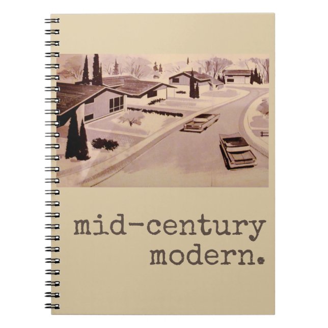 Caderno Espiral Arquitetura moderna do Midcentury (Frente)