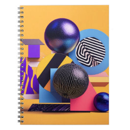 Caderno Espiral Arranjo abstrato com esferas coloridas