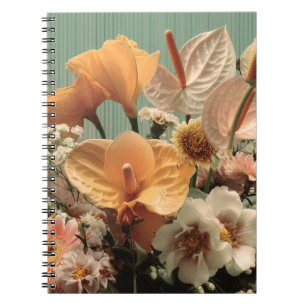 Caderno Espiral Arranjo Floral de Antúrio e Flores Tropicais