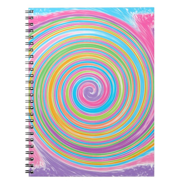 Caderno Espiral Arrefecimento do arco-íris colorido (Frente)