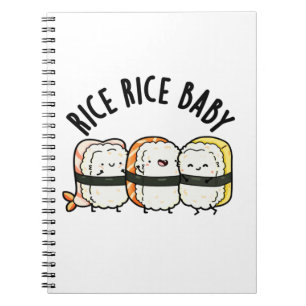 Caderno Espiral Arroz Arroz Bebê Piada de Comida de Sushi Engraçad