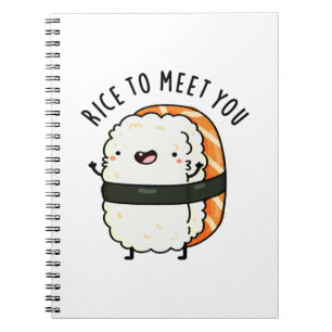Caderno Espiral Arroz Para Conhecer Você Piada de Sushi Engraçada