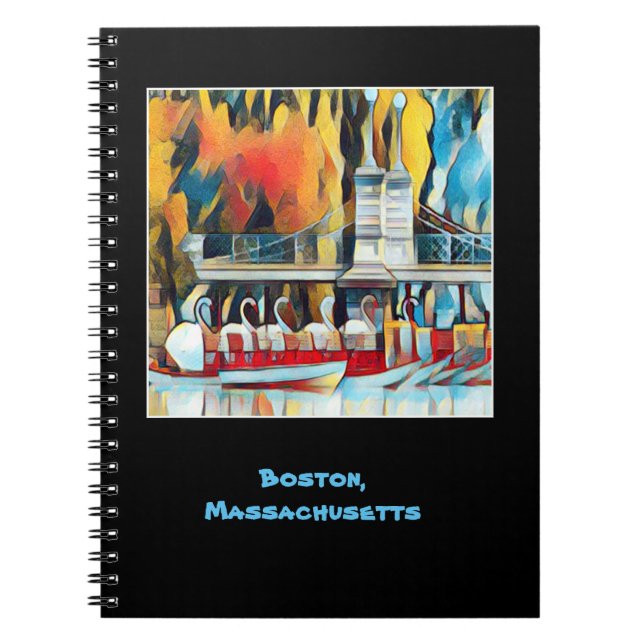 Caderno Espiral Art Deco Boston Swan Boats (Frente)