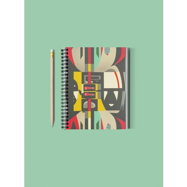 Caderno Espiral Art Deco Encontra-se Moderno do Século Médio (Criador carregado)
