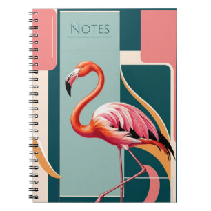 Caderno Espiral Art Deco Flamingo
