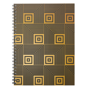 Caderno Espiral Art Deco - padrão de wallpaper de vintage sem des