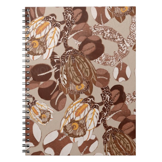Caderno Espiral Art Deco protea flor (Frente)