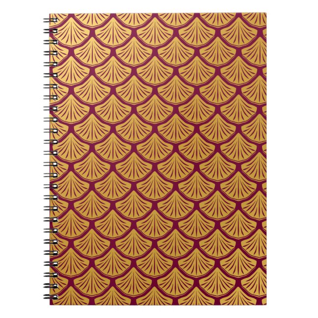 Caderno Espiral Art Deco Scales da Sereia - Magenta (Frente)