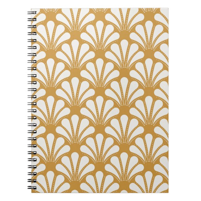 Caderno Espiral Art Deco — Shell Geométrico (Frente)