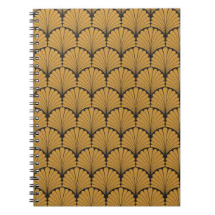 Caderno Espiral Art Deco Textura Geométrica Floral
