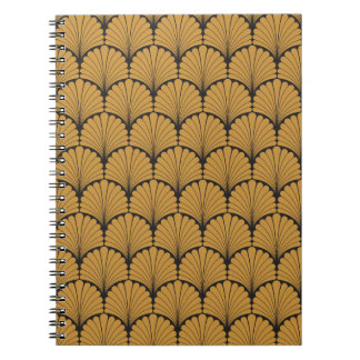 Caderno Espiral Art Deco Textura Geométrica Floral