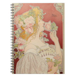 Caderno Espiral Art Nouveau Belle Époque Senhorita Rosas Livemont