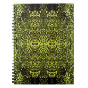 Caderno Espiral art nouveau colorida de vinhetas ornamentais em