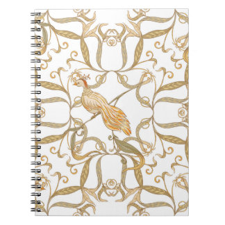 Caderno Espiral Art Nouveau Flores Aves