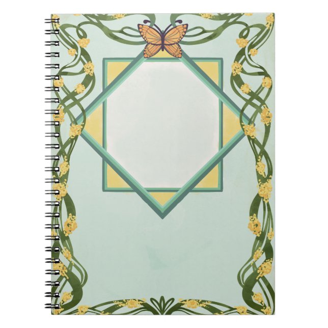 Caderno Espiral Art Nouveau Golden Mimosa Spiral Notebook (Frente)