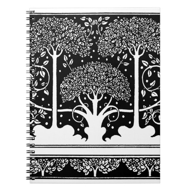 Caderno Espiral Art Nouveau Tree Beardsley Pattern (Frente)