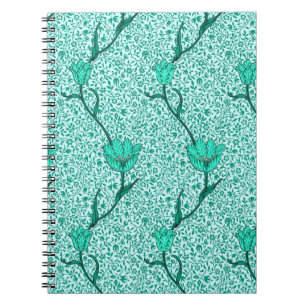 Caderno Espiral Art Nouveau Tulip Damask, Turquesa