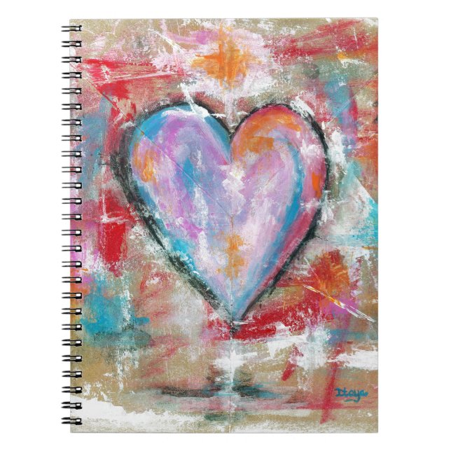 Caderno Espiral Arte abstracta imprudente do coração que pinta o (Frente)