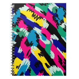 Caderno Espiral Arte Abstrato a negrito em cores primárias