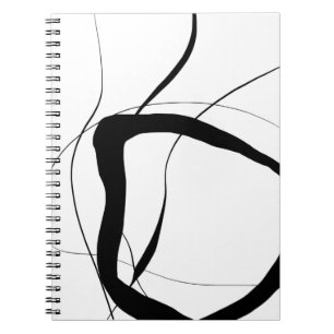 Caderno Espiral Arte Abstrato minimalista branca e preta