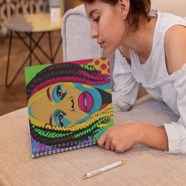 Caderno Espiral Arte-Afro-Americana Bold Pop com Locais (Criador carregado)