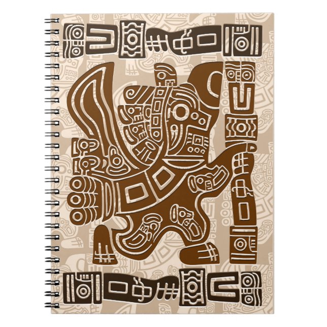 Caderno Espiral Arte Antiga Tribal do Guerreiro de Águia Asteca (Frente)