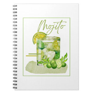 Caderno Espiral Arte Aquarela de Coquetel Mojito